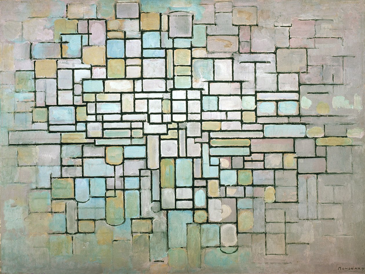 第13号组合，1913年 作者 彼得·蒙德里安