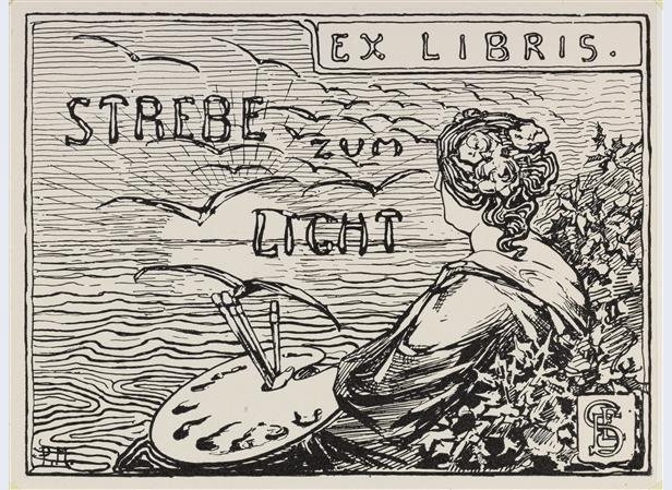 Ex Libris为Emmy E. Seelig 作者 彼得·蒙德里安