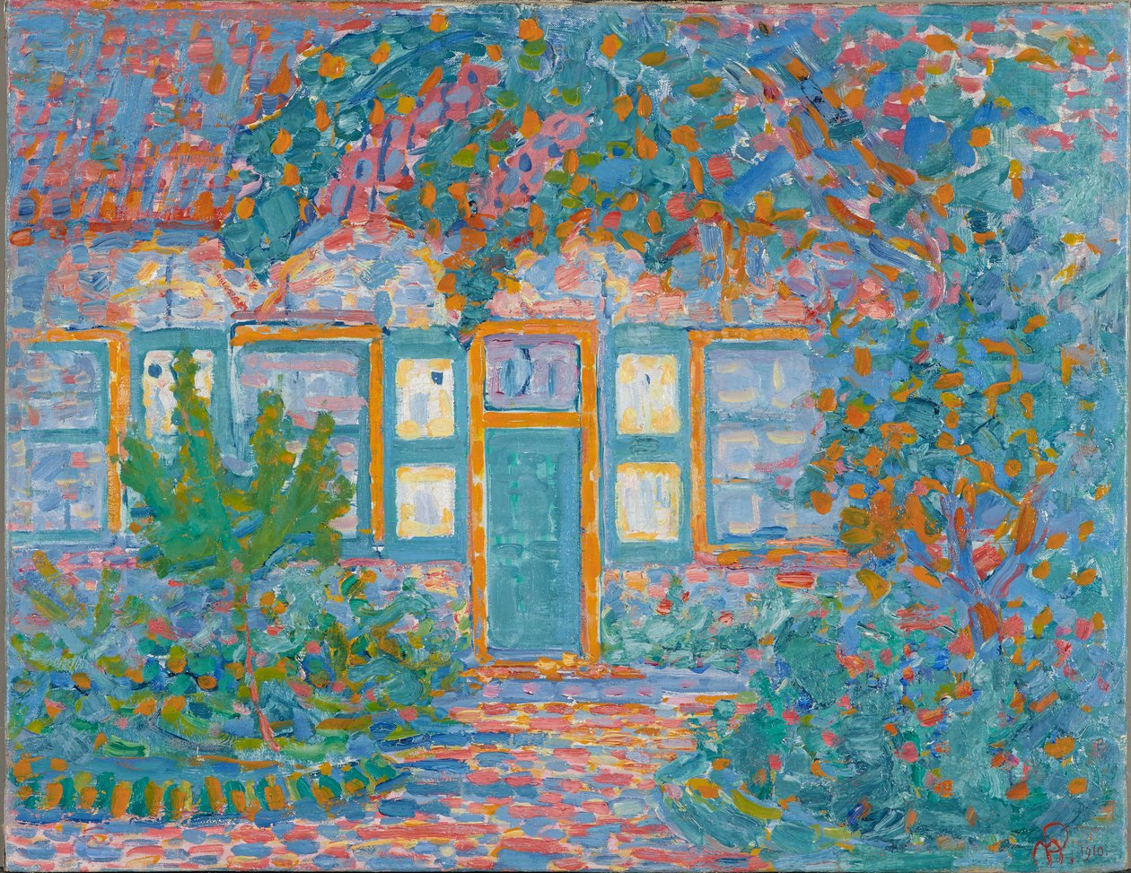 阳光下的小房子，c.1910 作者 彼得·蒙德里安