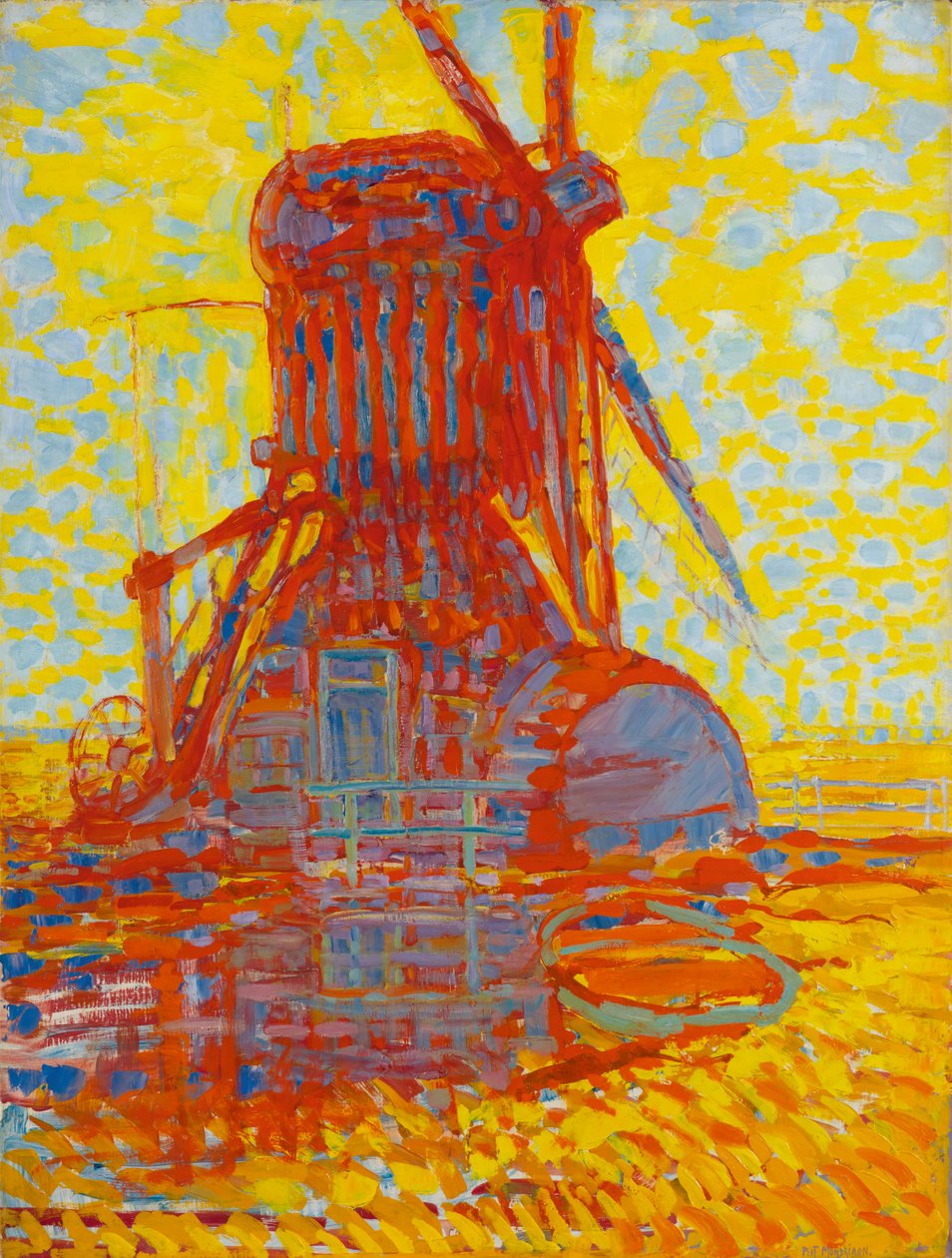从太阳光：在温克尔厂，1908年 作者 彼得·蒙德里安