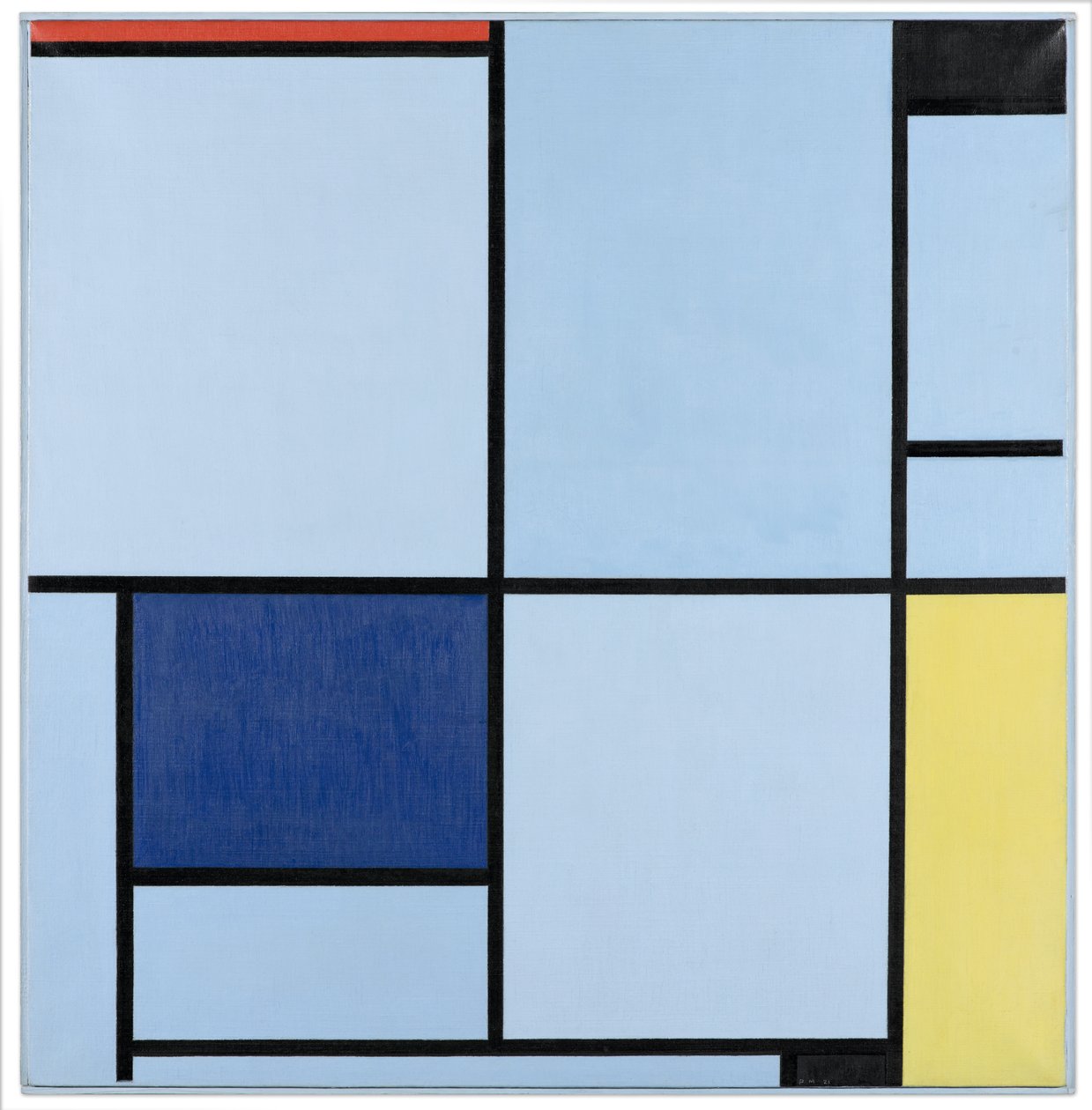 Tableau 1，红色，黑色，蓝色和黄色，1921年 作者 彼得·蒙德里安
