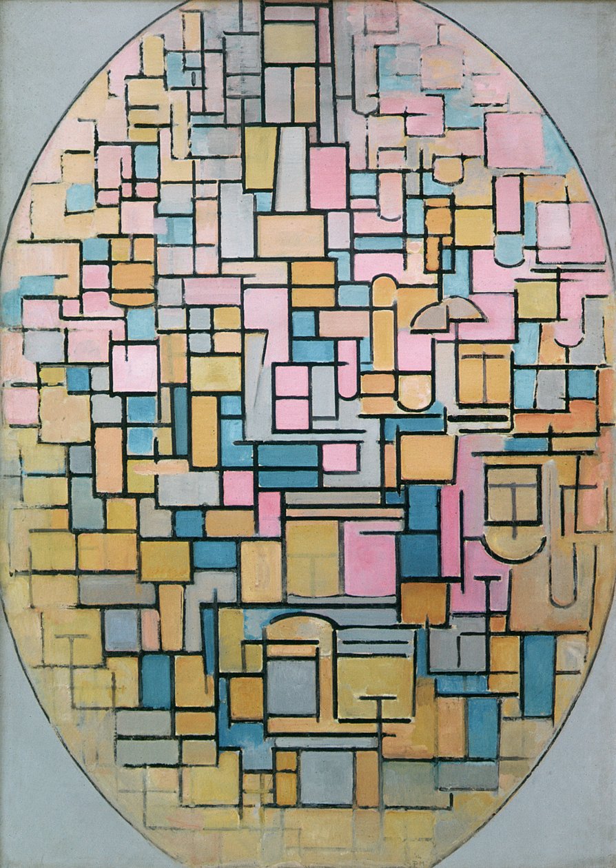 Tableau III：1914年在椭圆形中的成分 作者 彼得·蒙德里安