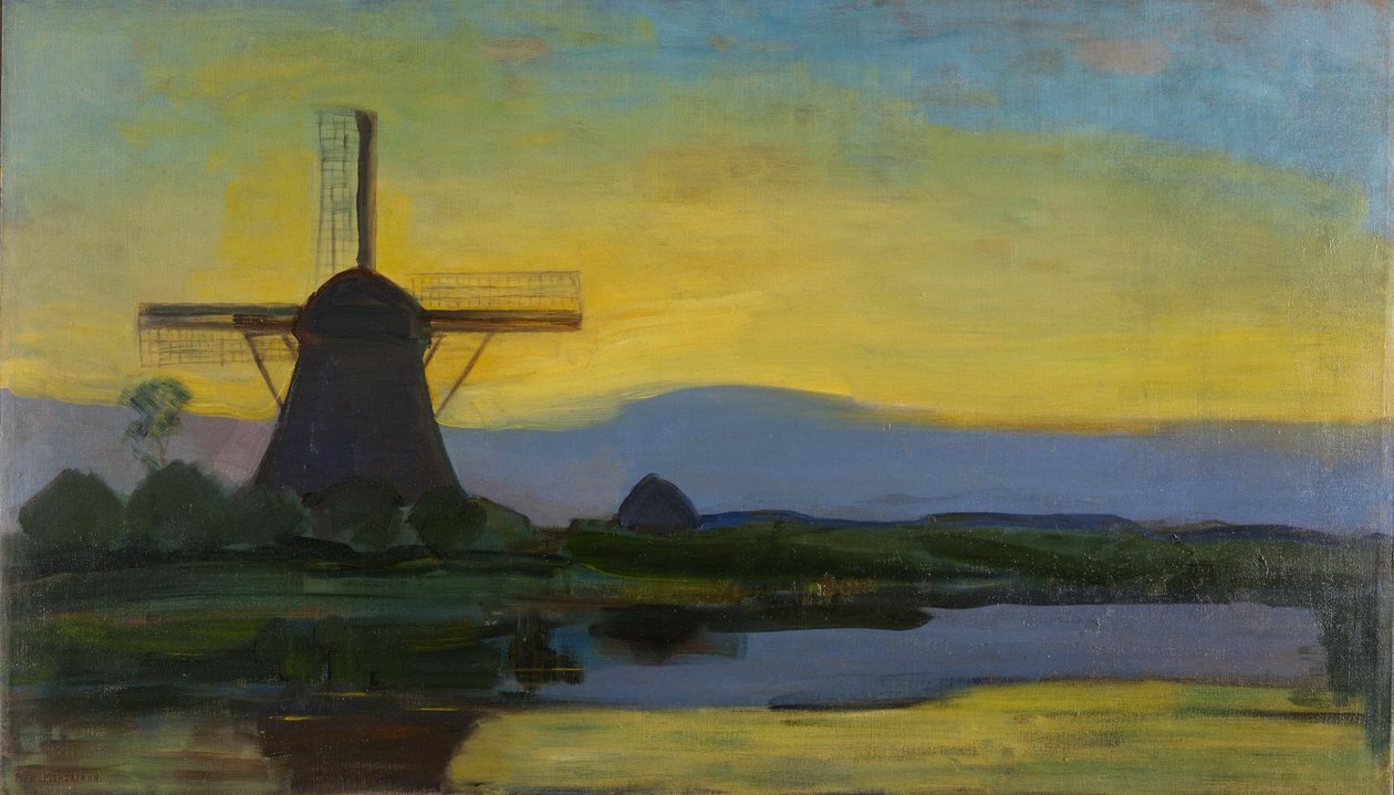 Oostzijdse Molen之夜 作者 彼得·蒙德里安