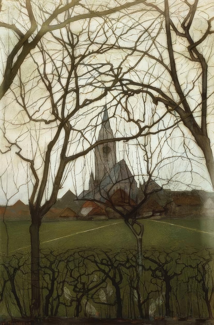 乡村教堂（Dorfkirche）；温特斯韦克Jacobskerk 作者 彼得·蒙德里安