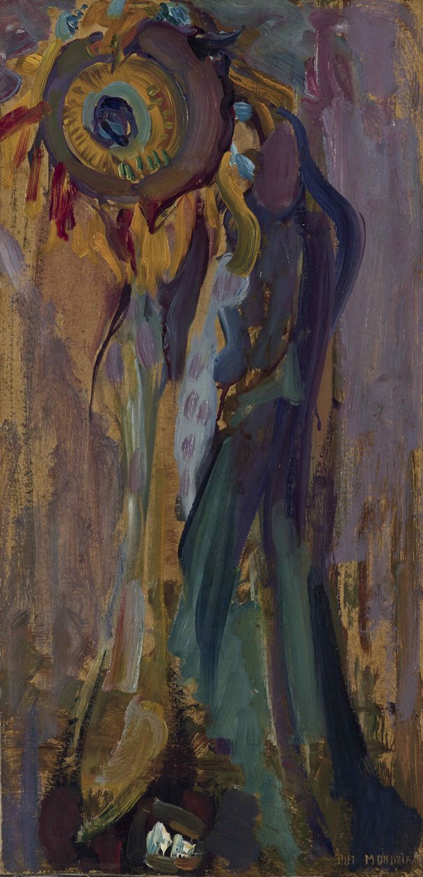 垂死的向日葵I，1908年。 作者 彼得·蒙德里安