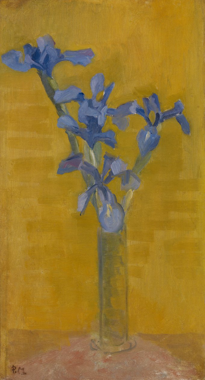 鸢尾花，约1910年（布面油画） 作者 彼得·蒙德里安