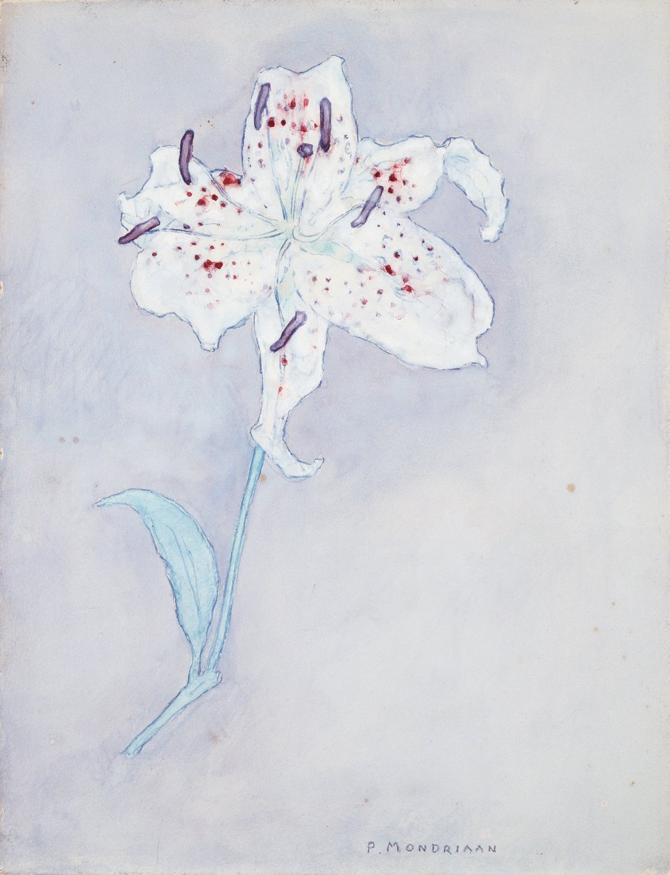 莉莉，约1920-25年（纸上水彩） 作者 彼得·蒙德里安