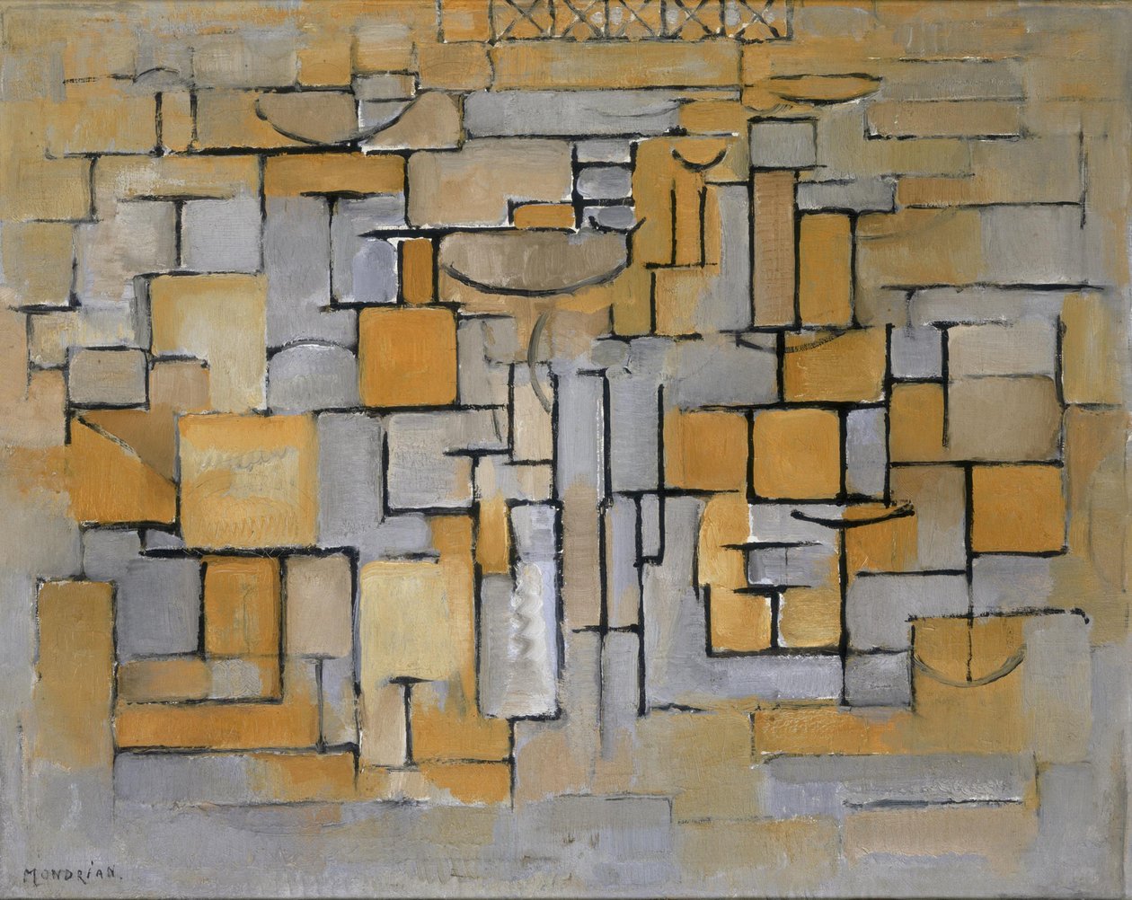 第二号画作 第十五号画作 第四号画作，1913年。 作者 彼得·蒙德里安