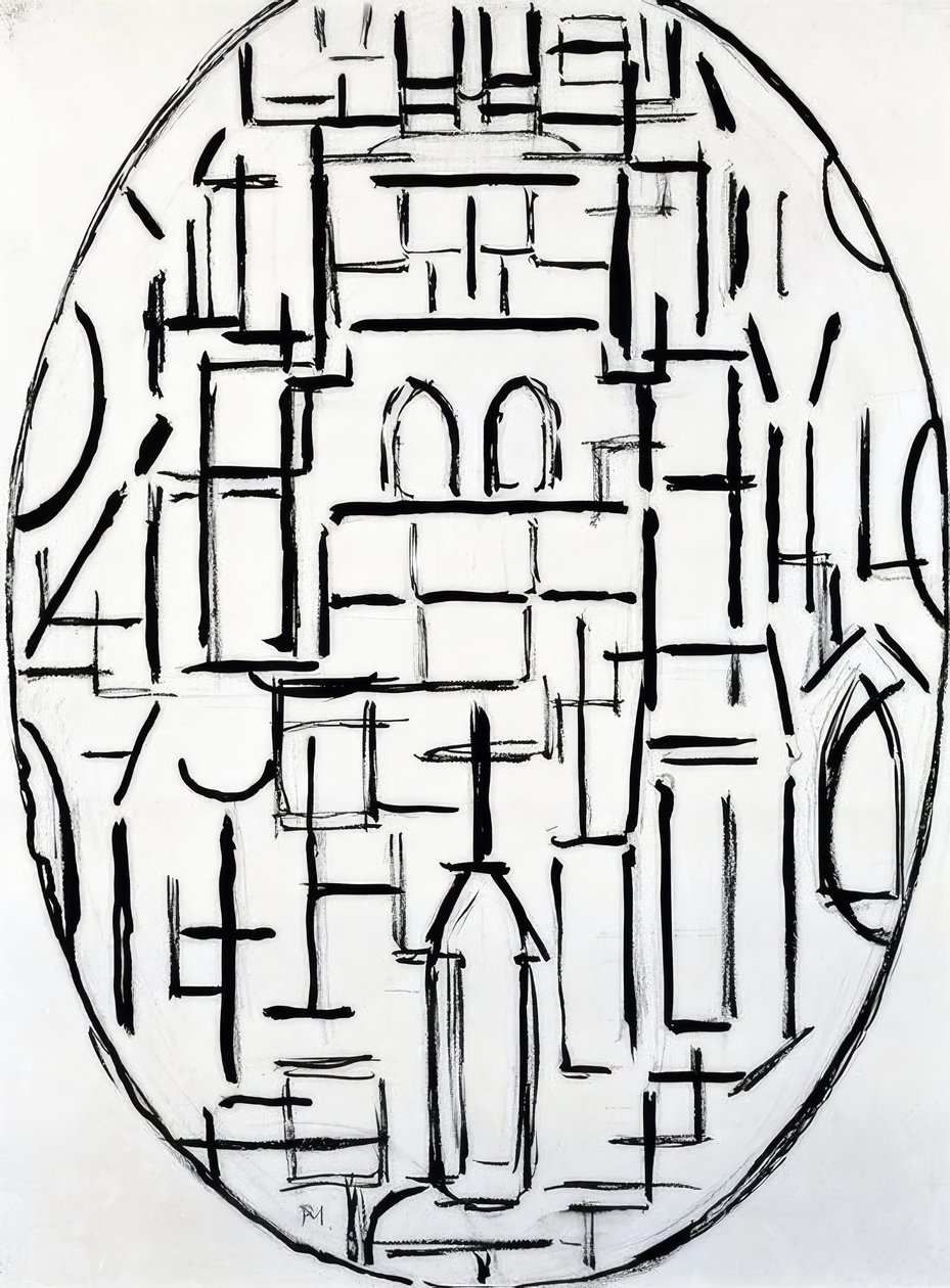 皮特·蒙德里安（Piet Mondrian，1872-1944年），1914年在多姆堡教堂举行。 作者 彼得·蒙德里安