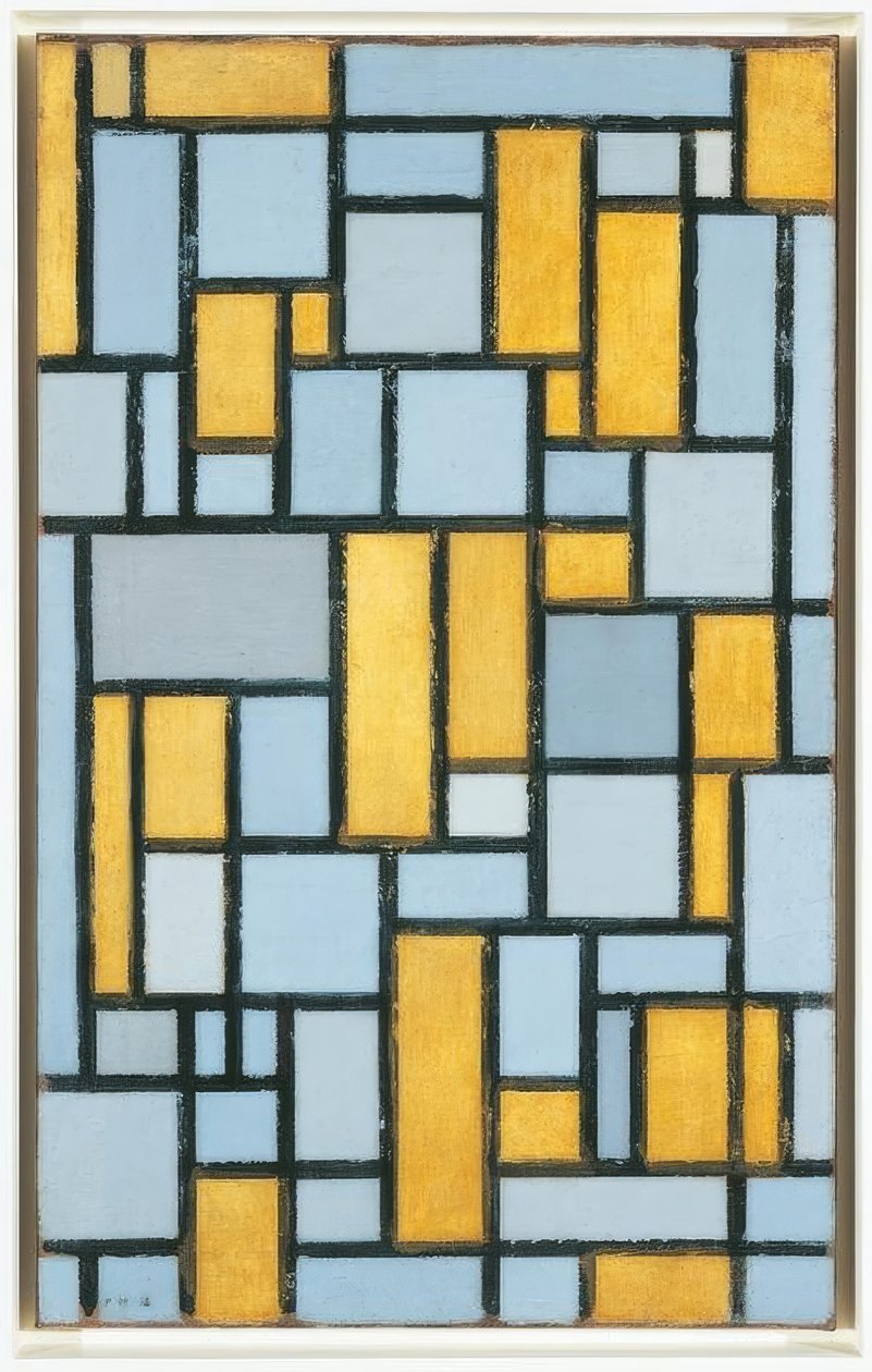 皮特·蒙德里安（Piet Mondrian，1872-1944年），《灰色与奥克雷》的构图，1918年 作者 彼得·蒙德里安