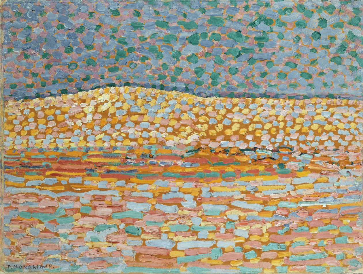 Pointillist沙丘研究，波峰在左侧 作者 彼得·蒙德里安