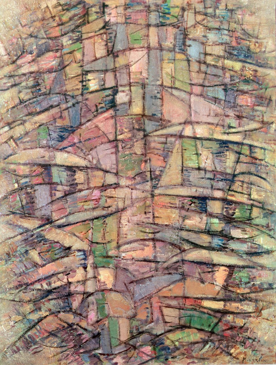 树（布面油画 作者 彼得·蒙德里安