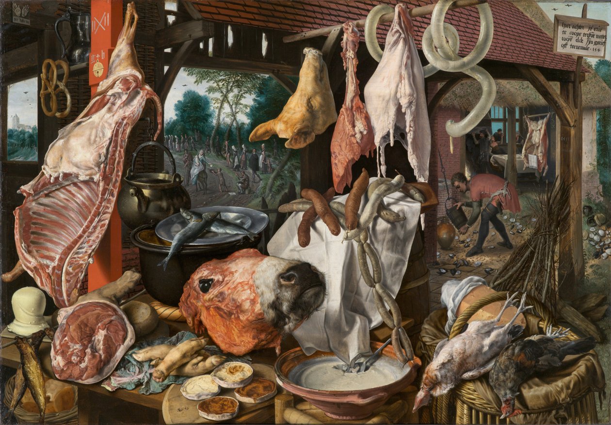 静物与肉和神圣家族 作者 彼得·埃森（Pieter Aertsen）