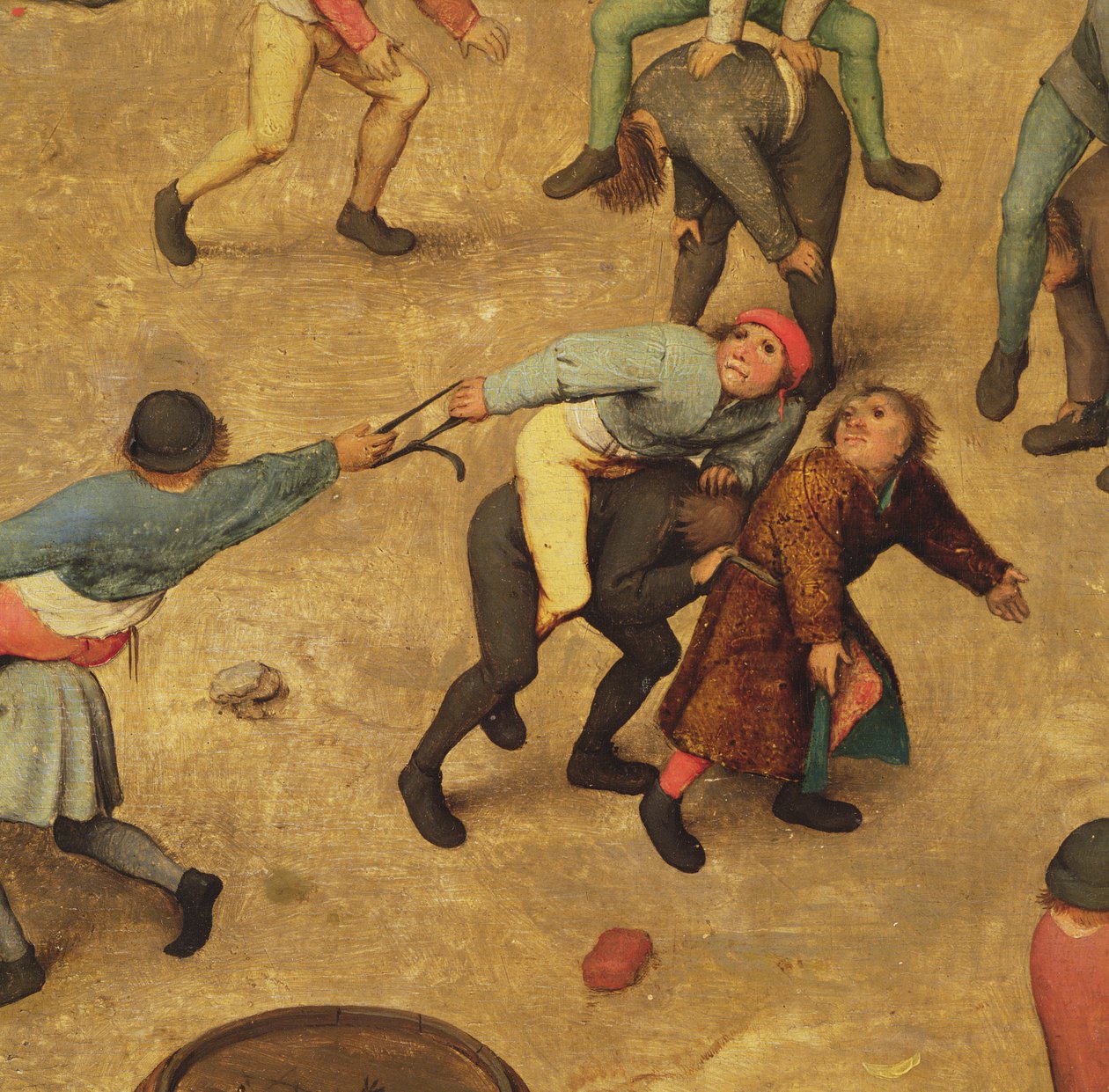 儿童游戏（Kinderspiele）：背驮式儿童的细节，1560（细节68945） 作者 彼得·布鲁格（Pieter Bruegel）
