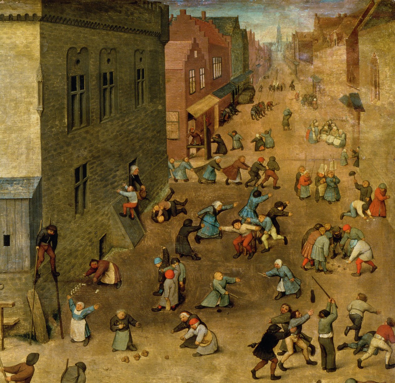 儿童游戏（Kinderspiele）：右上角细节，1560（细节68945） 作者 彼得·布鲁格（Pieter Bruegel）