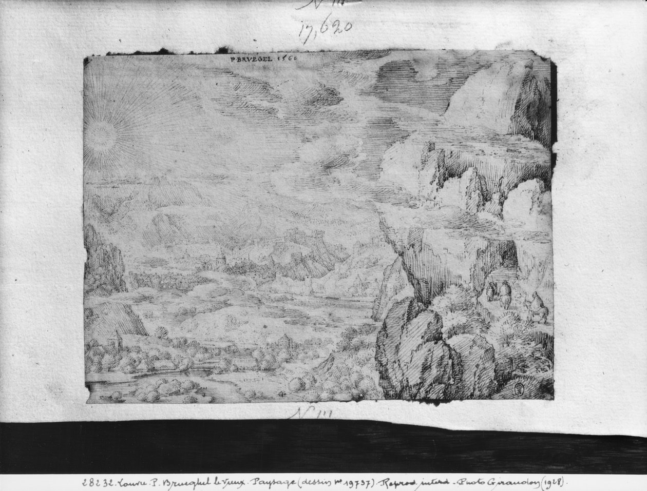 风景，1560（笔和墨水在纸上） 作者 彼得·布鲁格（Pieter Bruegel）