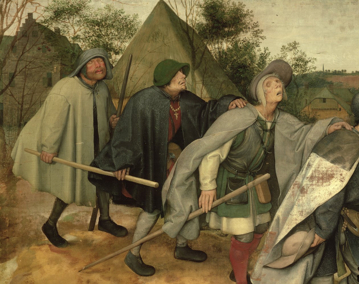 盲人的寓言，三个盲人的细节，1568（细节29163） 作者 彼得·布鲁格（Pieter Bruegel）