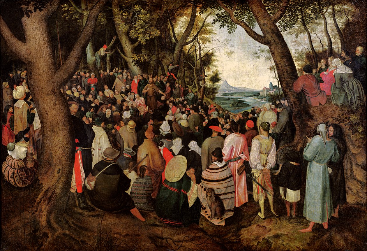 施洗者圣约翰的讲道 作者 彼得·布鲁格（Pieter Bruegel）