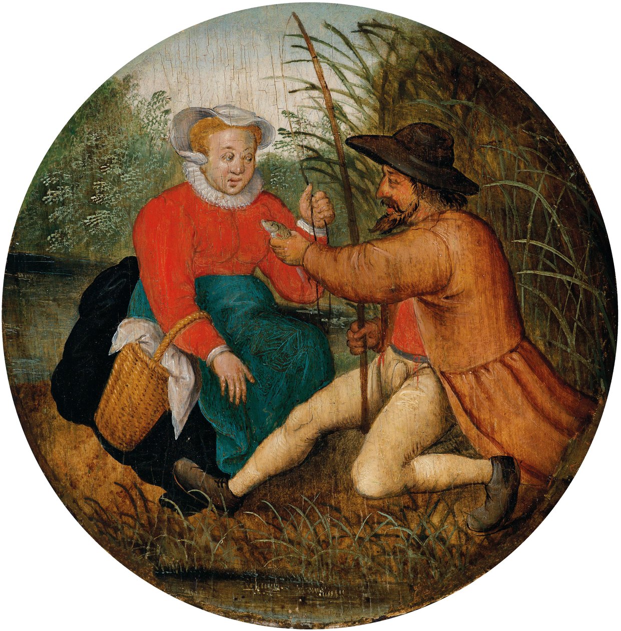 一对夫妇钓鱼 作者 彼得·布鲁格（Pieter Brueghel）