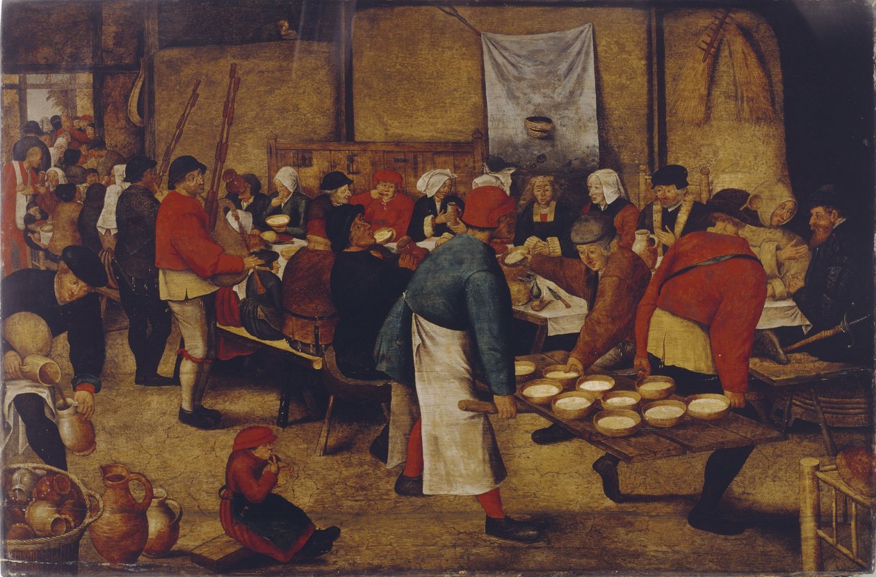 在谷仓里的婚礼餐 作者 彼得·布鲁格（Pieter Brueghel）
