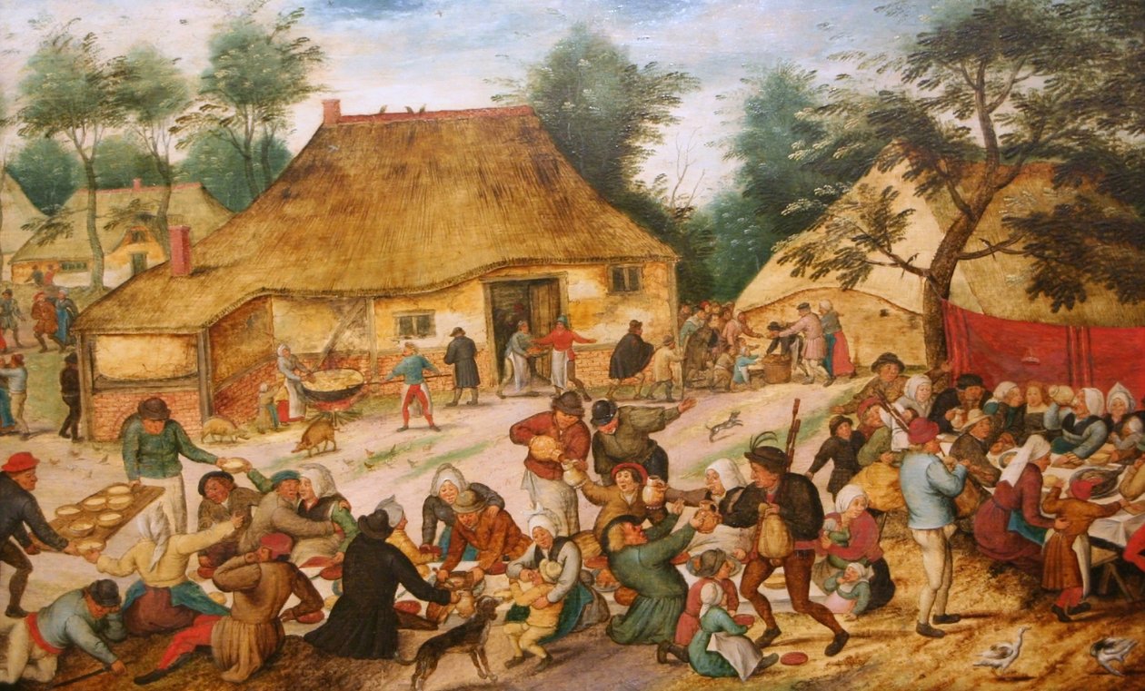 农舍的婚礼餐 作者 彼得·布鲁格（Pieter Brueghel）
