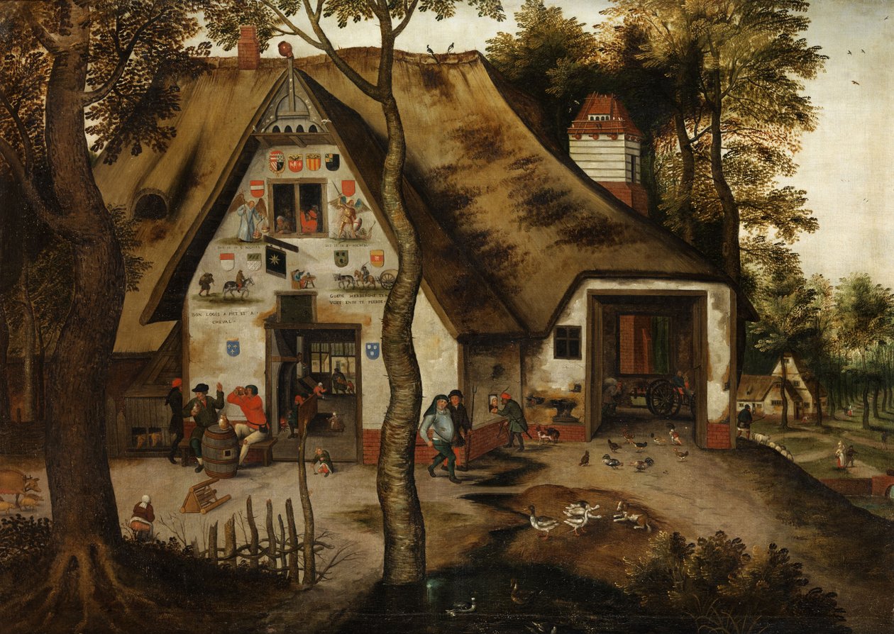 与一个小酒馆的村庄场面在圣迈克尔 作者 彼得·布鲁格（Pieter Brueghel）