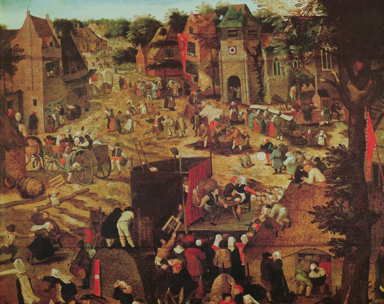 Kermesse与剧院和游行 作者 彼得·布鲁格（Pieter Brueghel）