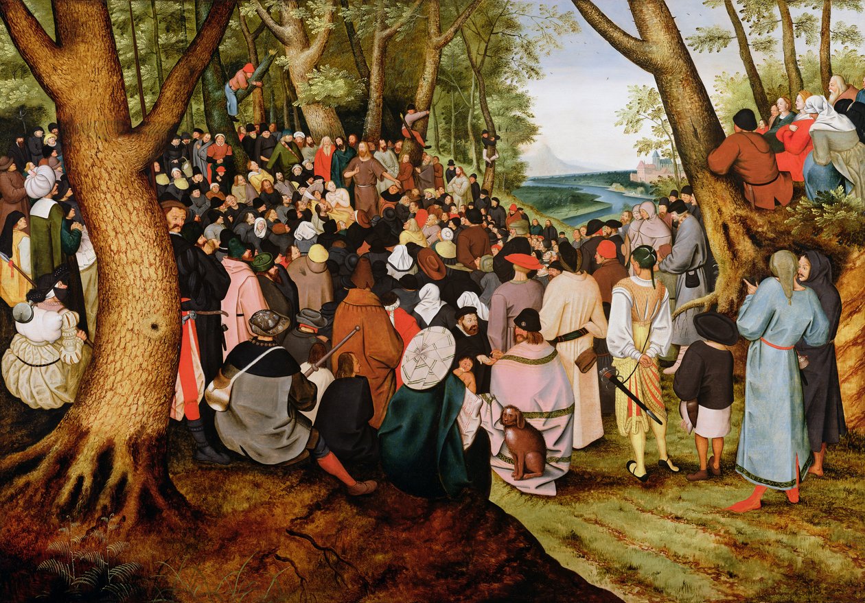 景观与圣约翰浸信会讲道 作者 彼得·布鲁格（Pieter Brueghel）