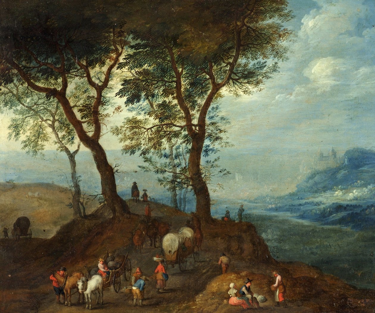 与农民一起景观 作者 彼得·布鲁格（Pieter Brueghel）