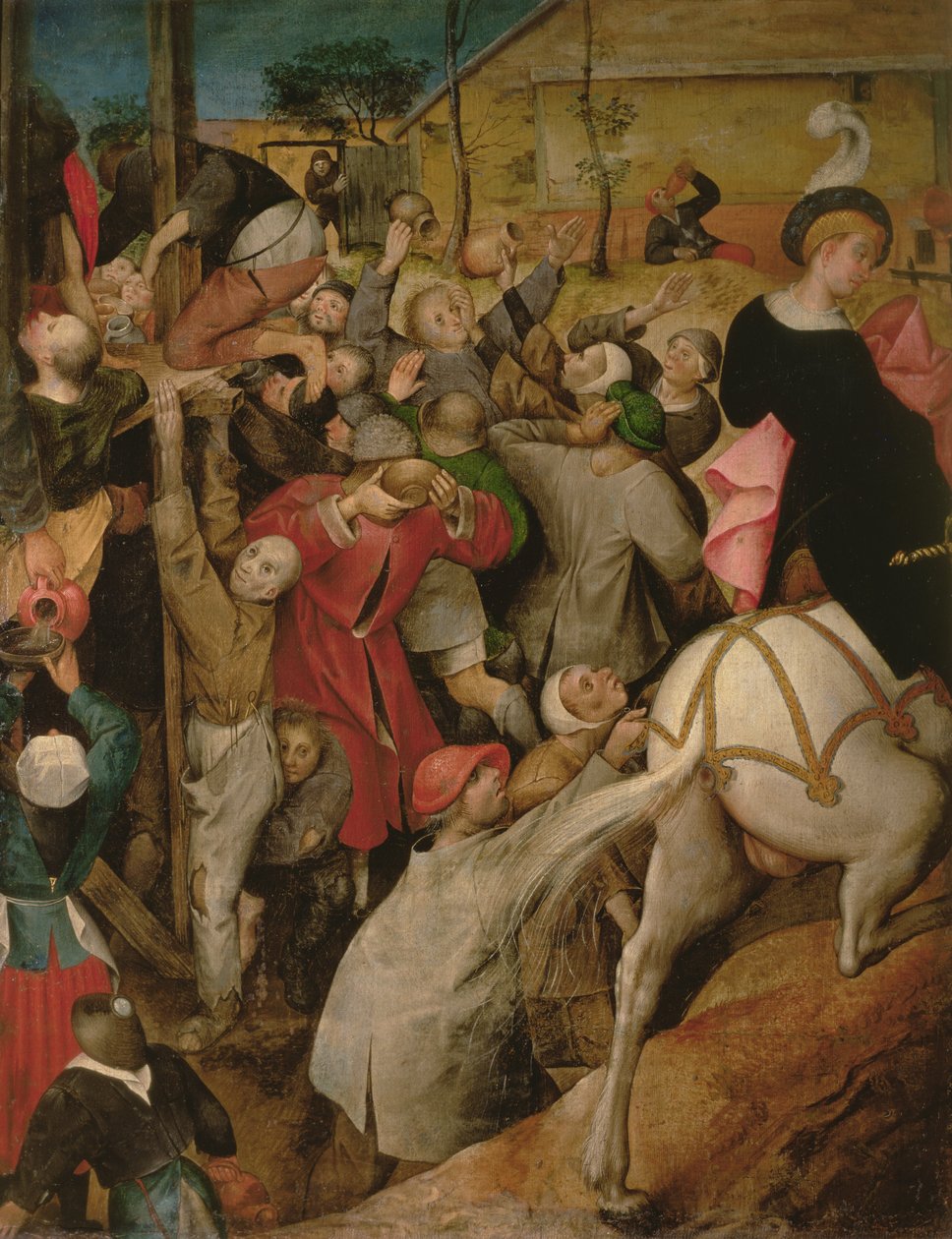 圣马丁节（画布上的蛋彩画）（细节） 作者 彼得·布鲁格（Pieter Brueghel）