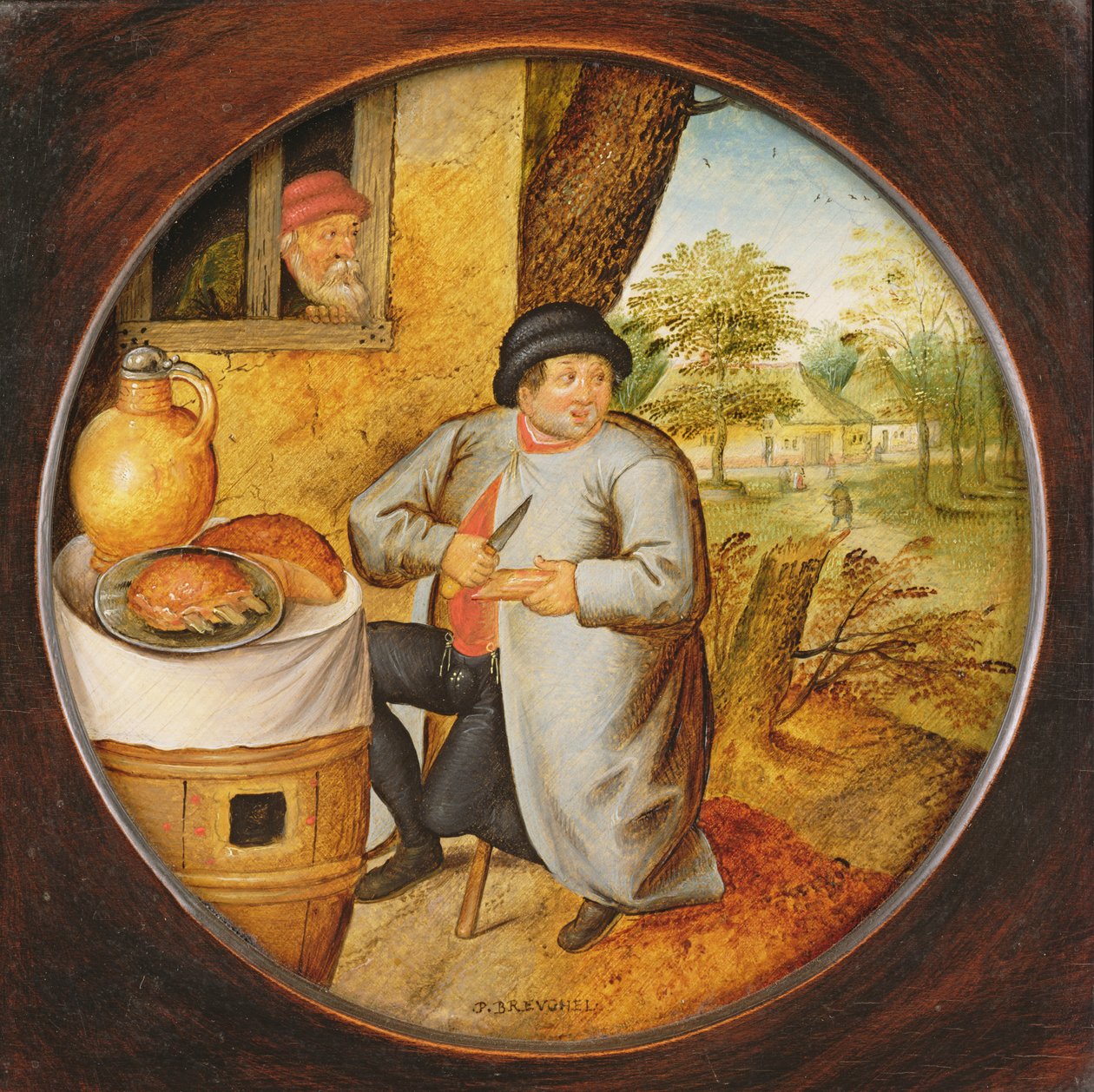 用同一刀切割木头和肉的人 作者 彼得·布鲁格（Pieter Brueghel）