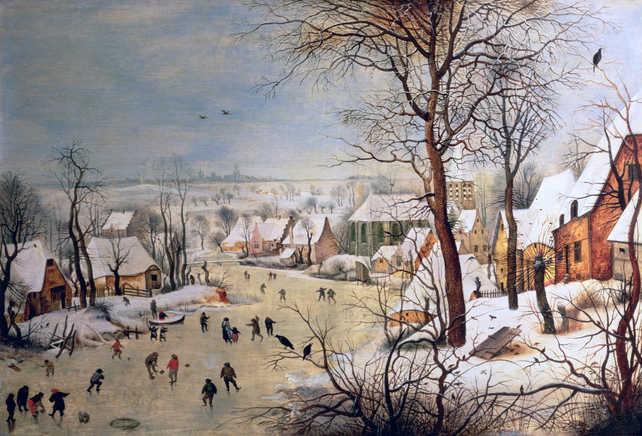 冬季景观与捕鸟者，1601年 作者 彼得·布鲁格（Pieter Brueghel）