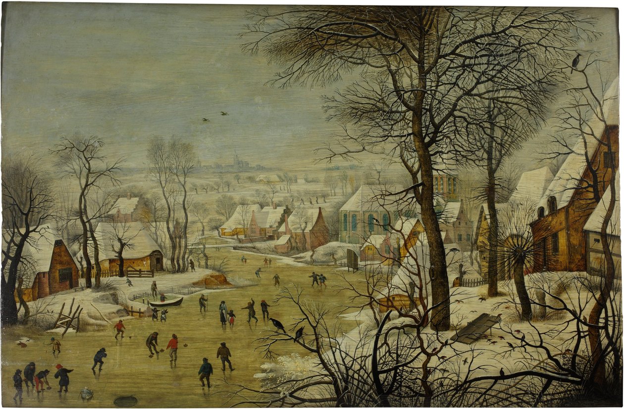与鸟陷井的冬天风景 作者 彼得·布鲁格（Pieter Brueghel）
