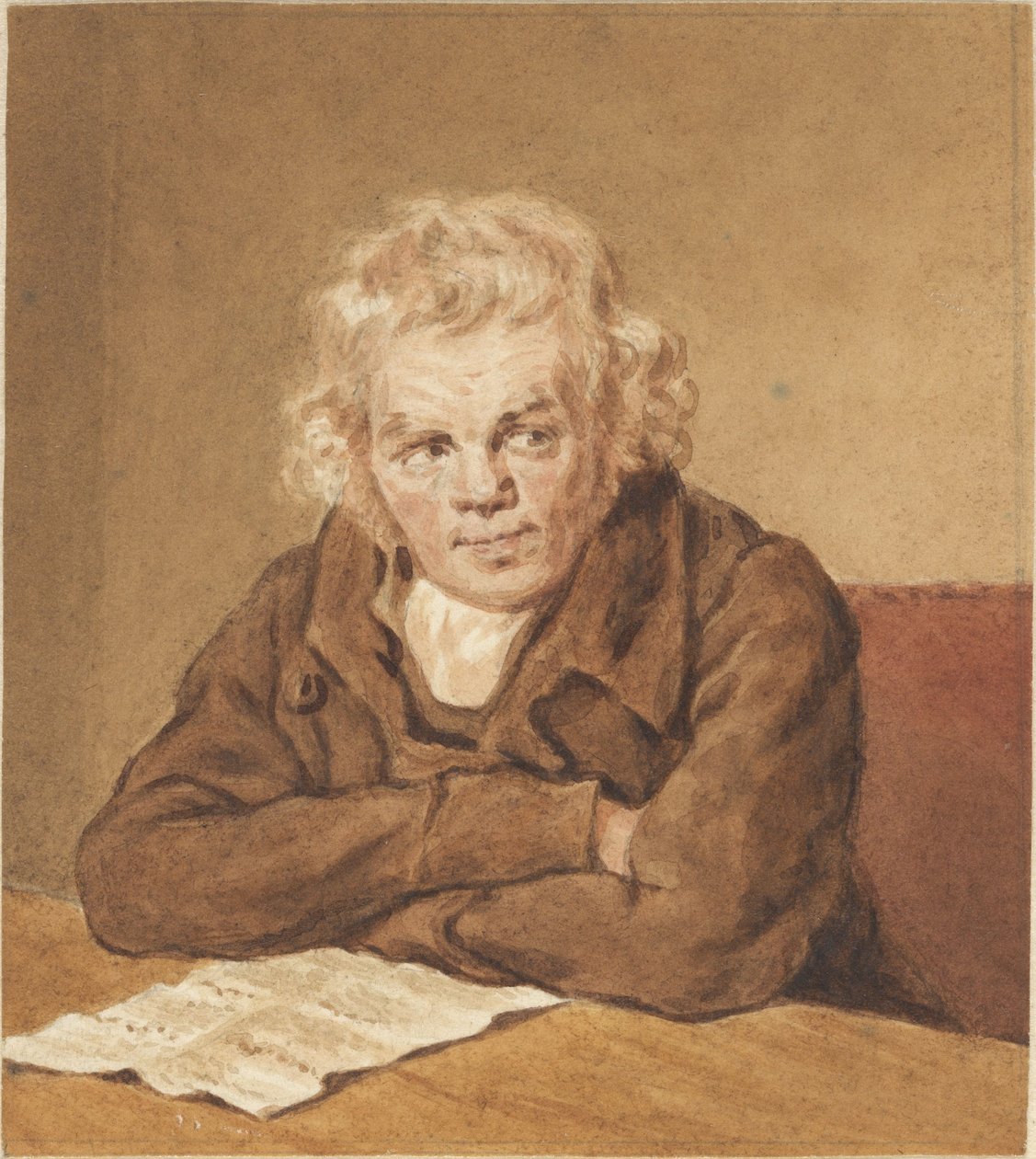 Lourens van Schaick画象，安装在表 作者 彼得·克里斯托菲尔·旺德
