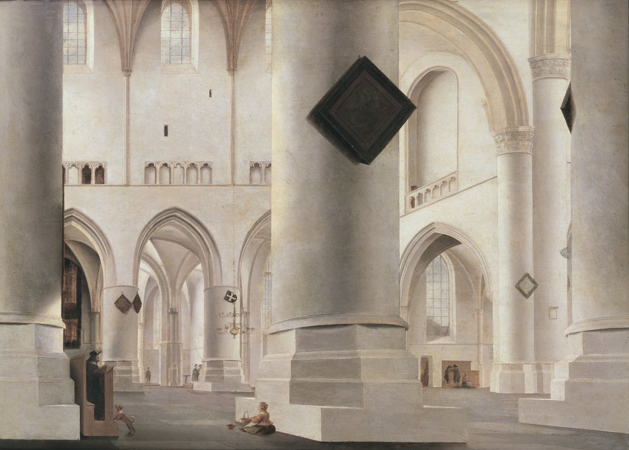 大教堂的内部，阿姆斯特丹，c.1637（木材上的油） 作者 彼得·詹森（Pieter Janszoon Saenredam）