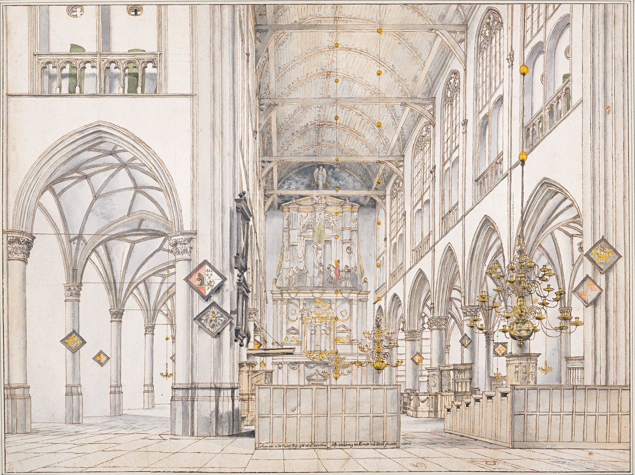 教会的内部圣劳伦斯（Groote Kerk或伟大的教会）在阿尔克马尔，1661年 作者 彼得·詹森（Pieter Janszoon Saenredam）