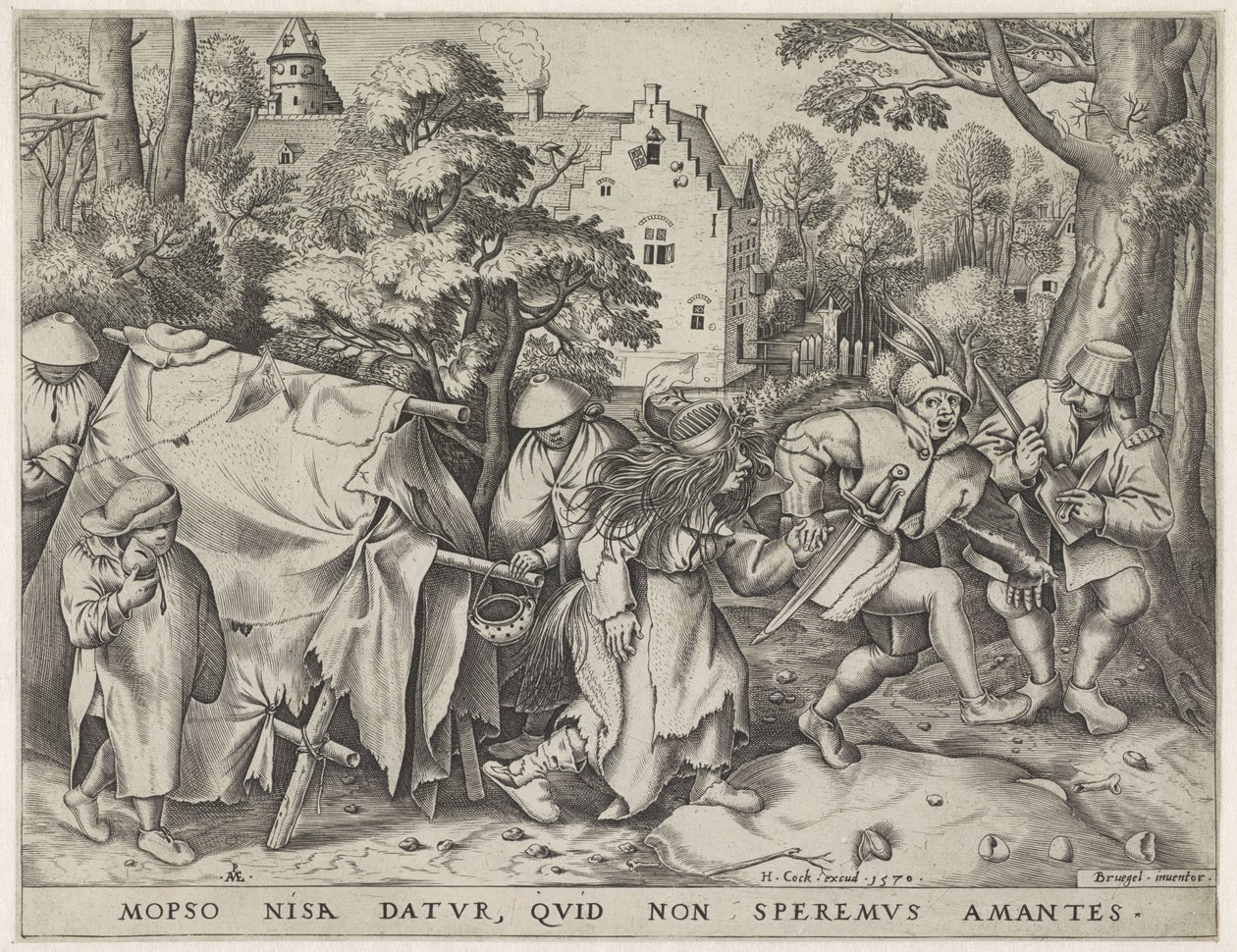 肮脏的新娘或Mopsus和Nisa的婚礼，由Pieter van der Heyden雕刻，1570年 作者 勃鲁盖尔之后的老彼得