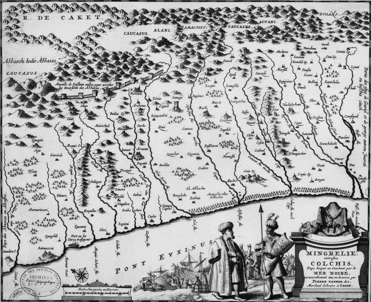 Colchis地图（1714年） - 它显示了最古老的墙壁代表 作者 彼得·范德阿