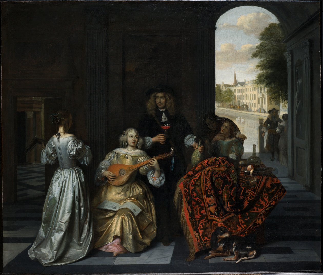 音乐公司在一个杰出的内部 作者 彼得·霍克（Pieter de Hooch）