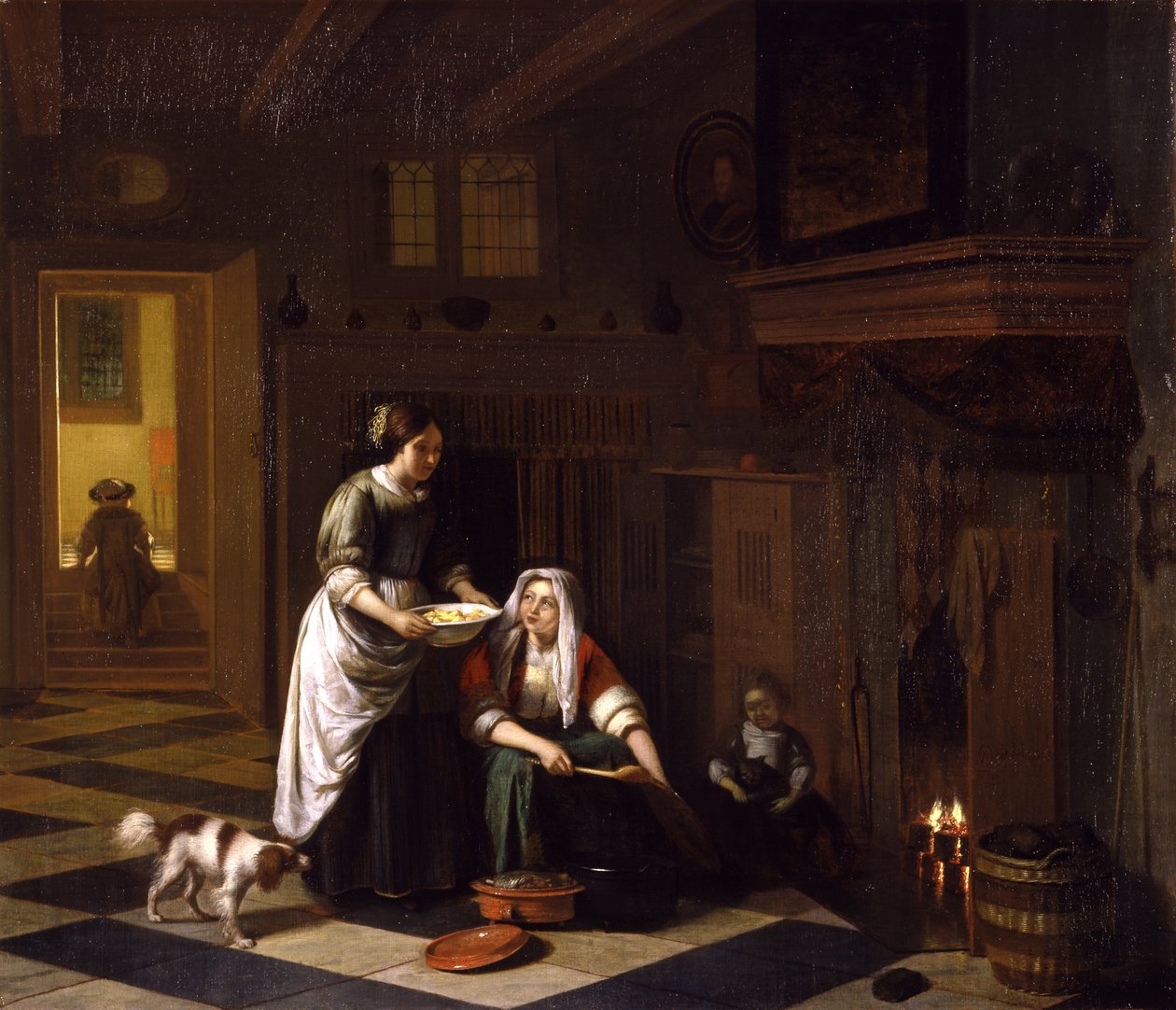 炉边 作者 彼得·霍克（Pieter de Hooch）