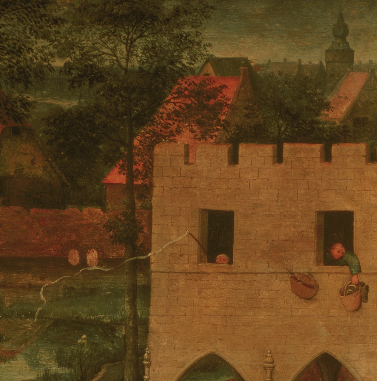 儿童游戏，顶部细节，1560 作者 彼得·布鲁格（Pieter Bruegel）