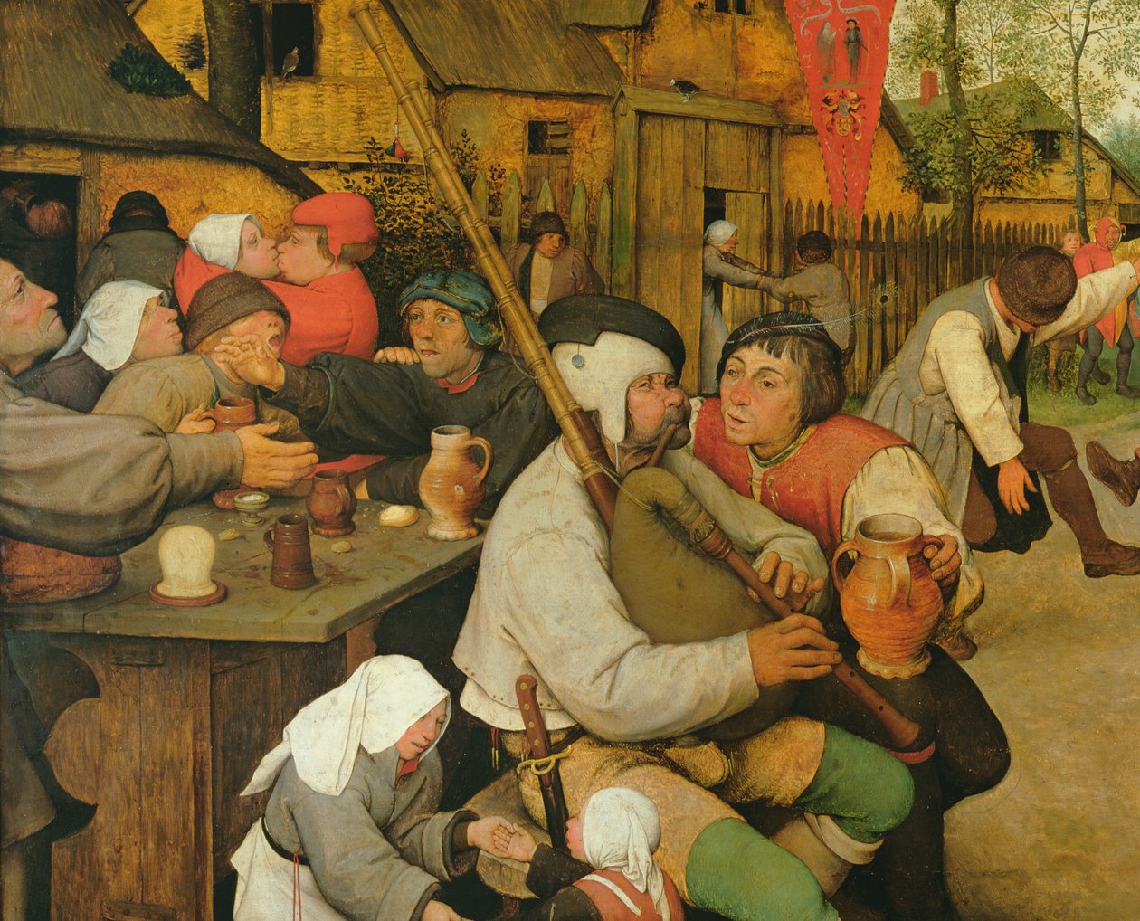 农民舞，1568年油面板细节68947和186442 作者 彼得·布鲁格（Pieter Bruegel）