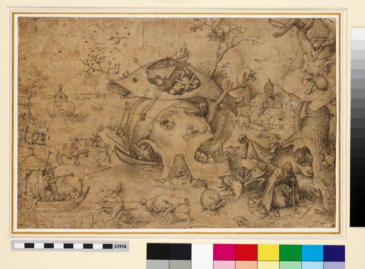 圣安东尼的诱惑，1556年（笔和印度墨水在纸上） 作者 彼得·布鲁格（Pieter Bruegel）