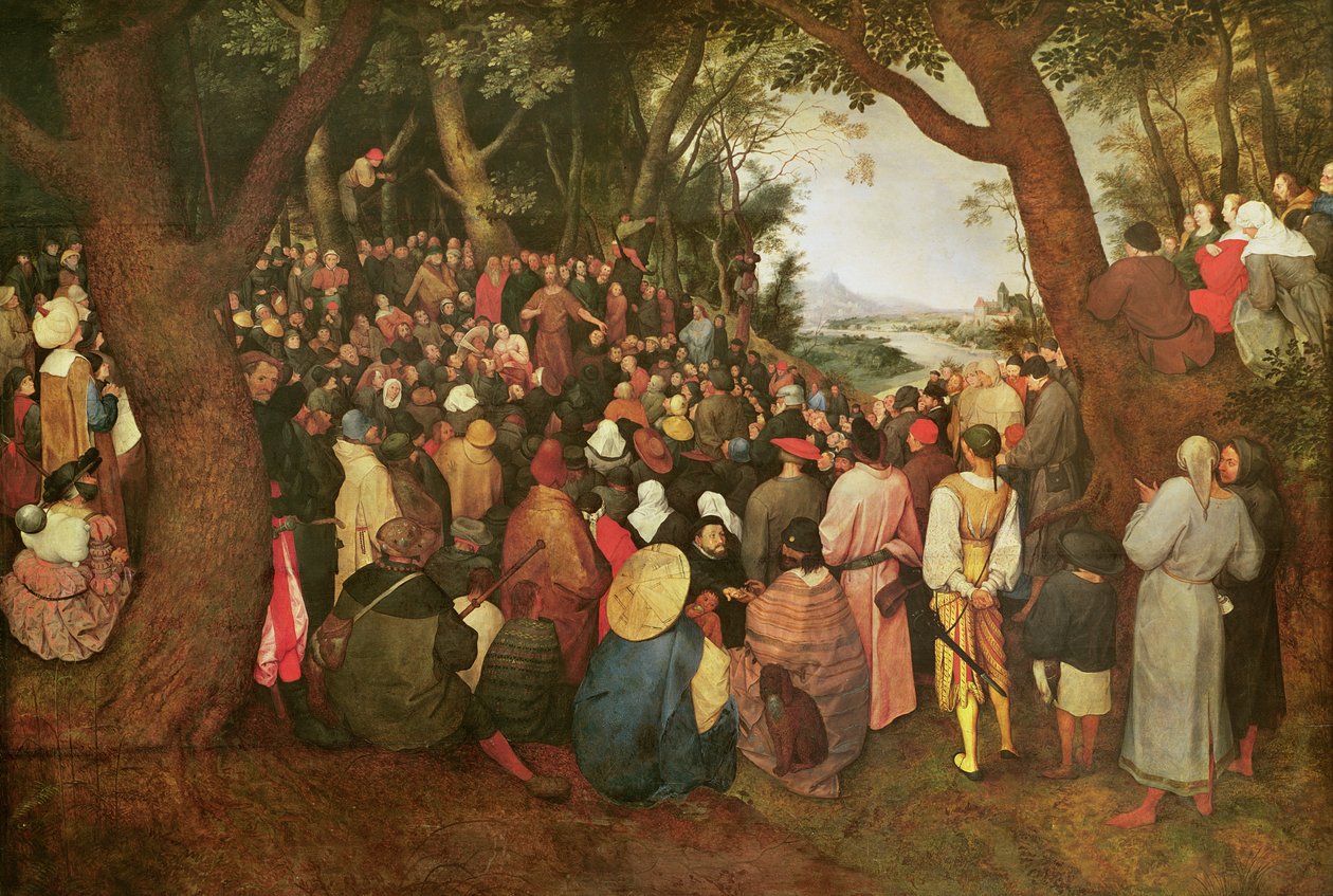 施洗约翰圣约翰的讲道，1566年（木上油） 作者 彼得·布鲁格（Pieter Bruegel）