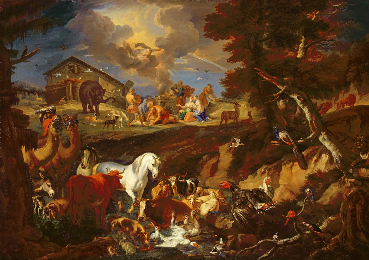 诺亚提供了一个牺牲作为他感恩的标志，1687-90 作者 彼得小弟1637 1701 Mulier