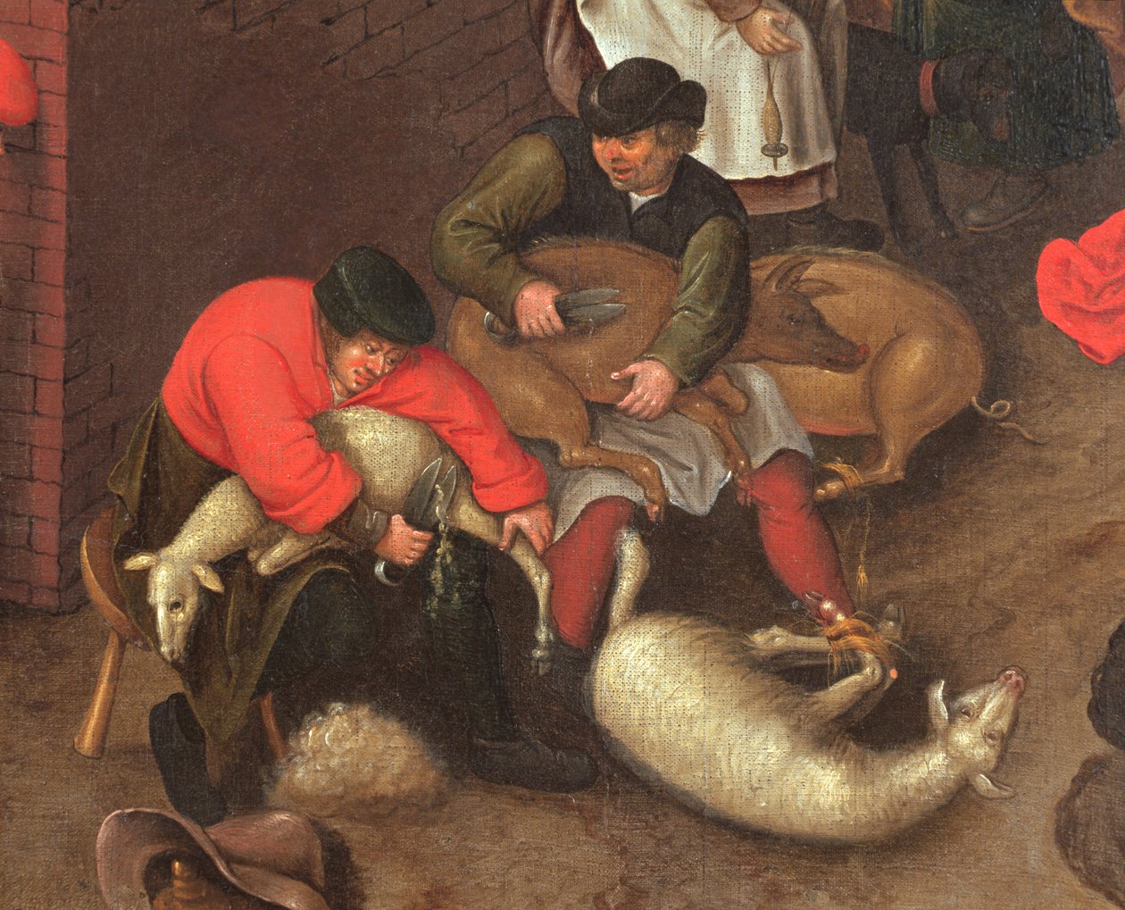 剪羊毛和修剪猪，c.1610 作者 彼得·布鲁格（Pieter Brueghel）