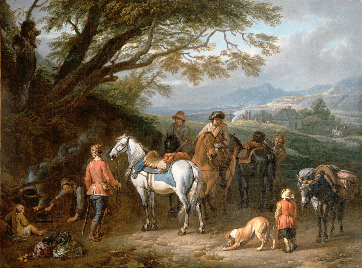 旅行者休息 作者 彼得·范·布洛门（Pieter van Bloemen）