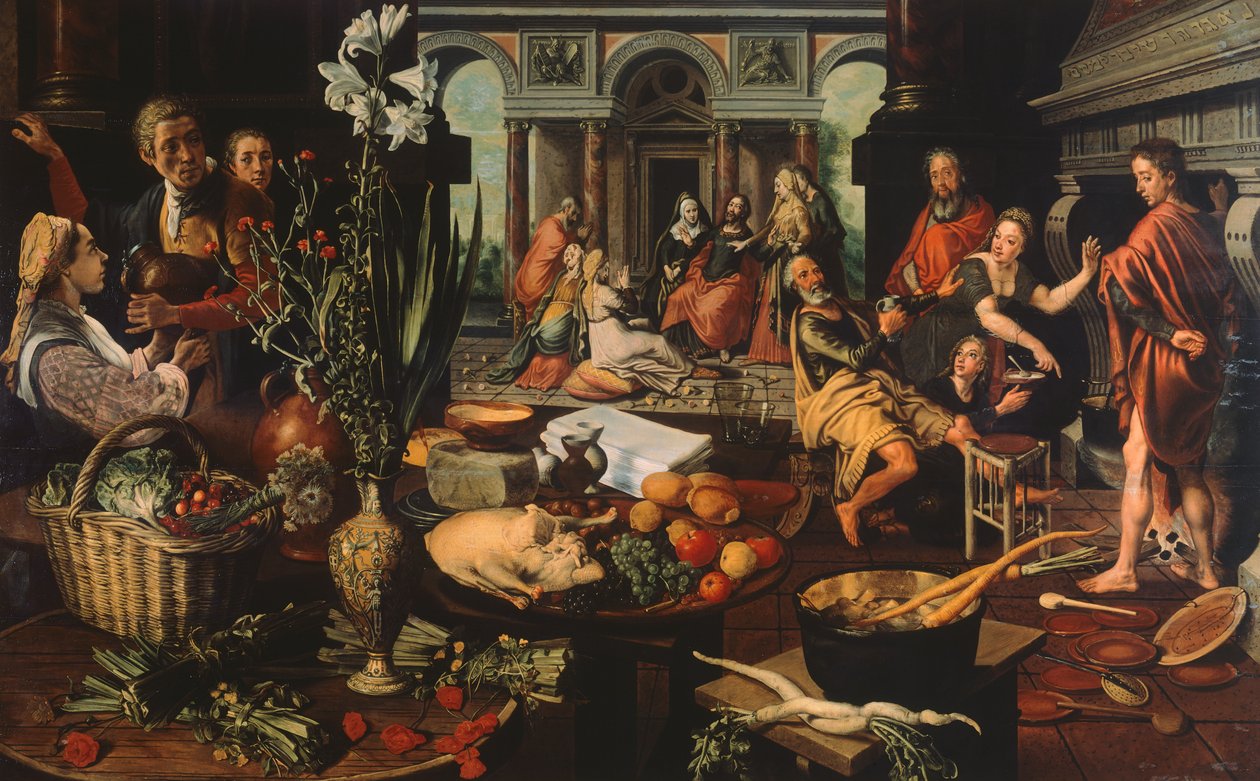 《基督在玛莎和玛丽之家》，彼得·阿特森 (Pieter Aertsen)（1507 或 1508 -1575 年）创作 作者 彼得·埃森（Pieter Aertsen）