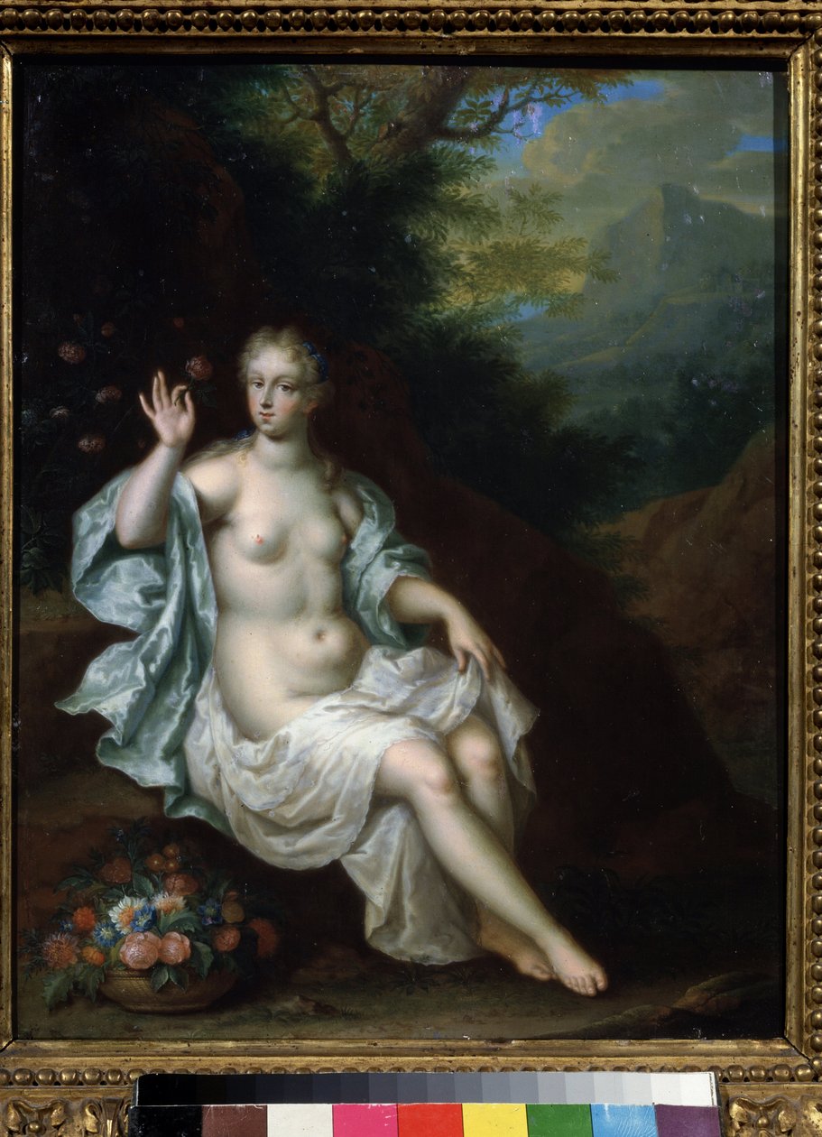 《仙女弗洛拉的肖像》（弗洛拉），彼得·博恩（Borm）（1650-1682）绘画，十七世纪，莫斯科普希金博物馆私人收藏 作者 彼得·博姆