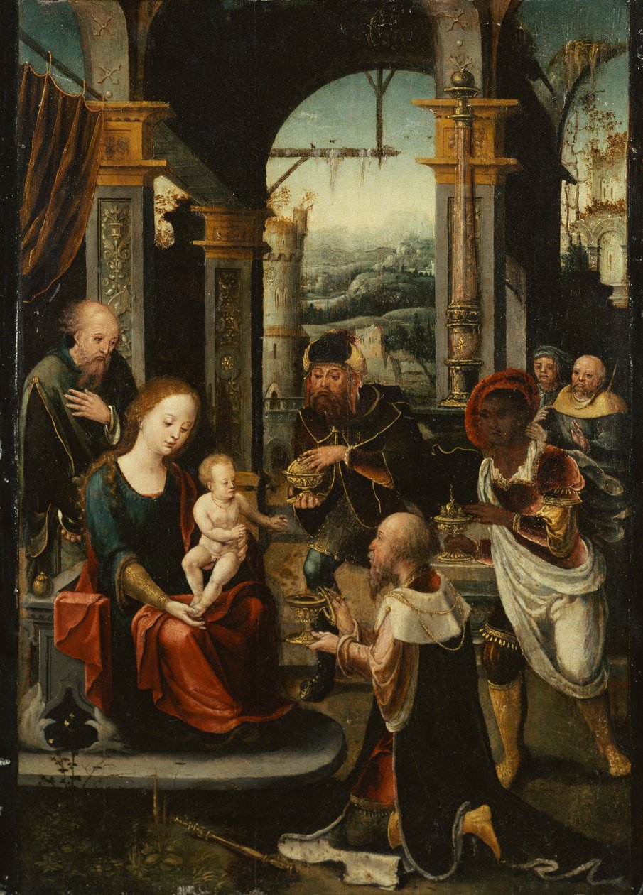 国王的崇拜》（油画） 作者 Pieter (attr. to) Coecke van Aelst
